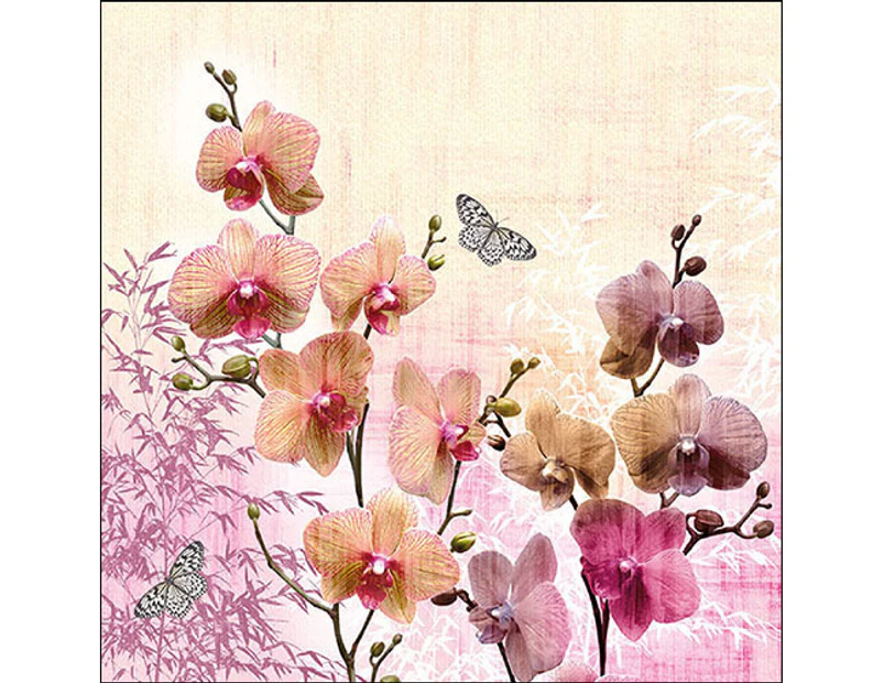 Ambiente 3 Ply Paper Napkins Orchids Orient