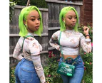 (20cm , #Lime Green) - BESFOR Brazilian Straight Hair Bob Wigs 13x 4 Lace Frontal Human Hair Wigs for Black Women with Pre Plucked Natural Hairline 150% De