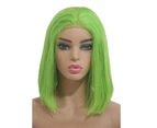 (20cm , #Lime Green) - BESFOR Brazilian Straight Hair Bob Wigs 13x 4 Lace Frontal Human Hair Wigs for Black Women with Pre Plucked Natural Hairline 150% De