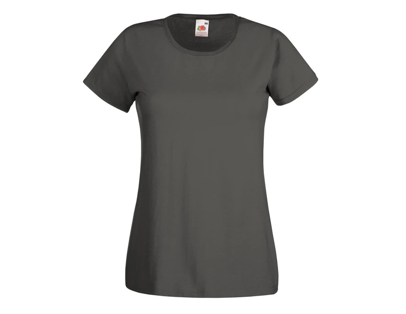 Fruit Of The Loom Ladies/Womens Lady-Fit Valueweight Short Sleeve T-Shirt (Light Graphite) - BC1354