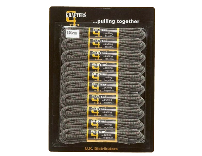 Grafters 140cm Hiking Boot Laces (Packet Of 10) (Grey/Navy Blue) - DF903