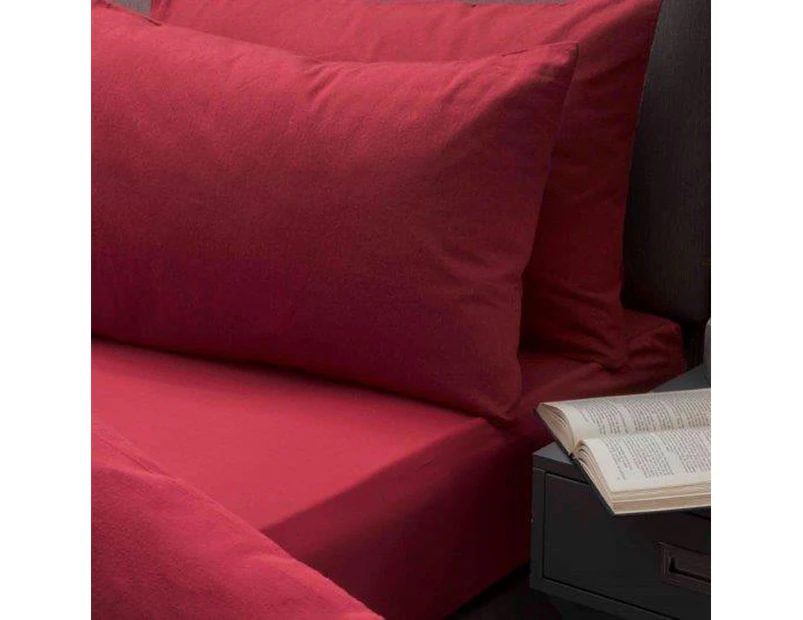 Belledorm Brushed Cotton Extra Deep Fitted Sheet (Red) - BM304