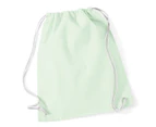 Westford Mill Cotton Gymsac Bag - 12 Litres (Pack of 2) (Pastel Mint/White) - BC4327