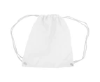 Westford Mill Cotton Gymsac Bag - 12 Litres (Pack of 2) (White) - BC4327