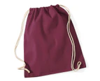 Westford Mill Cotton Gymsac Bag - 12 Litres (Pack of 2) (Burgundy) - BC4327