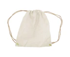 Westford Mill Cotton Gymsac Bag - 12 Litres (Pack of 2) (Natural) - BC4327