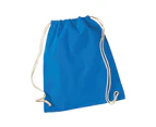 Westford Mill Cotton Gymsac Bag - 12 Litres (Pack of 2) (Sapphire Blue) - BC4327