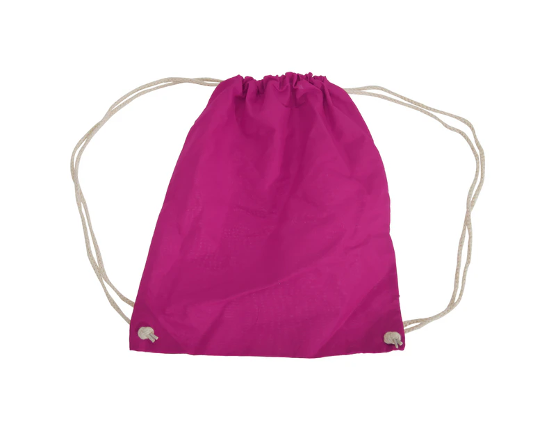 Westford Mill Cotton Gymsac Bag - 12 Litres (Pack of 2) (Fuchsia) - BC4327