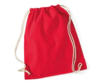 Westford Mill Cotton Gymsac Bag - 12 Litres (Pack of 2) (Classic Red) - BC4327
