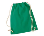 Westford Mill Cotton Gymsac Bag - 12 Litres (Pack of 2) (Kelly Green) - BC4327
