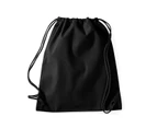 Westford Mill Cotton Gymsac Bag - 12 Litres (Pack of 2) (Black/Black) - BC4327