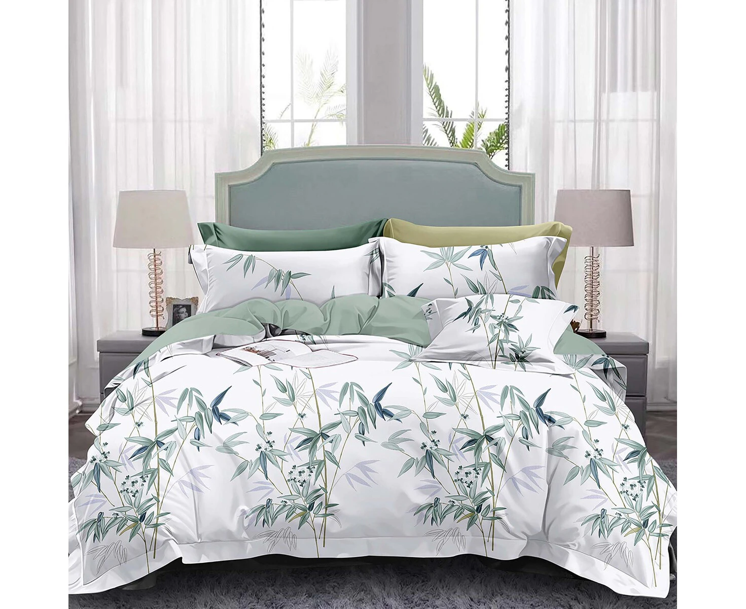 Chad Teal Bamboo Quilt Cover Set