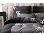 Black Grey Oriental Bamboo Embroidery Quilt Cover Set or Accessories