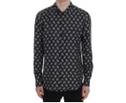 Dolce & Gabbana Black Floral Print Silk Pajama Shirt Men Clothing Sleepwear