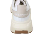 Dolce & Gabbana White Beige Womens Shoes Leather Sneakers Women Shoes Sneakers