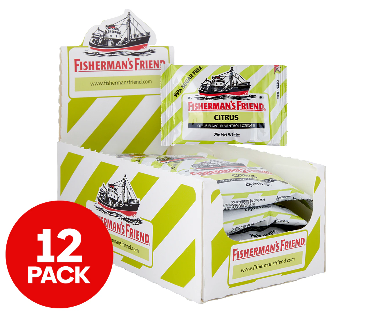 12 x Fisherman's Friend Freshmints Citrus 25g