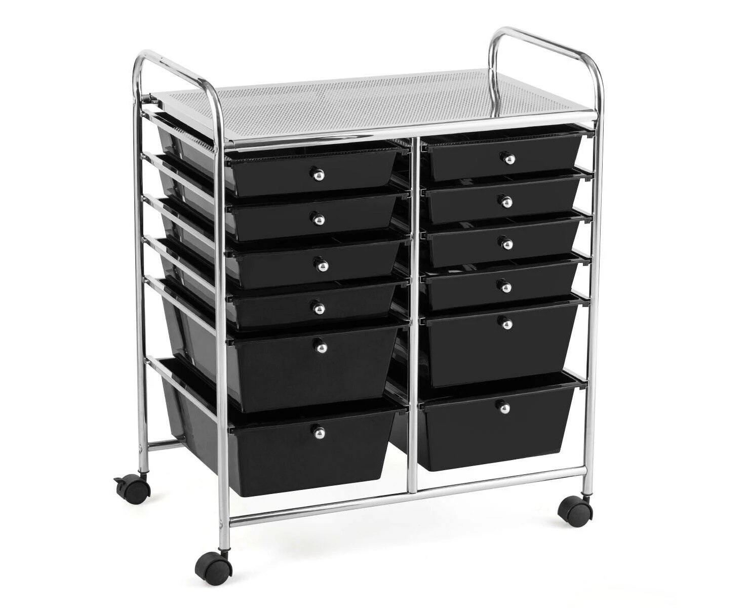 Giantex 12 Drawer Rolling Storage Cart Scrapbook Paper Office School Organizer,Black