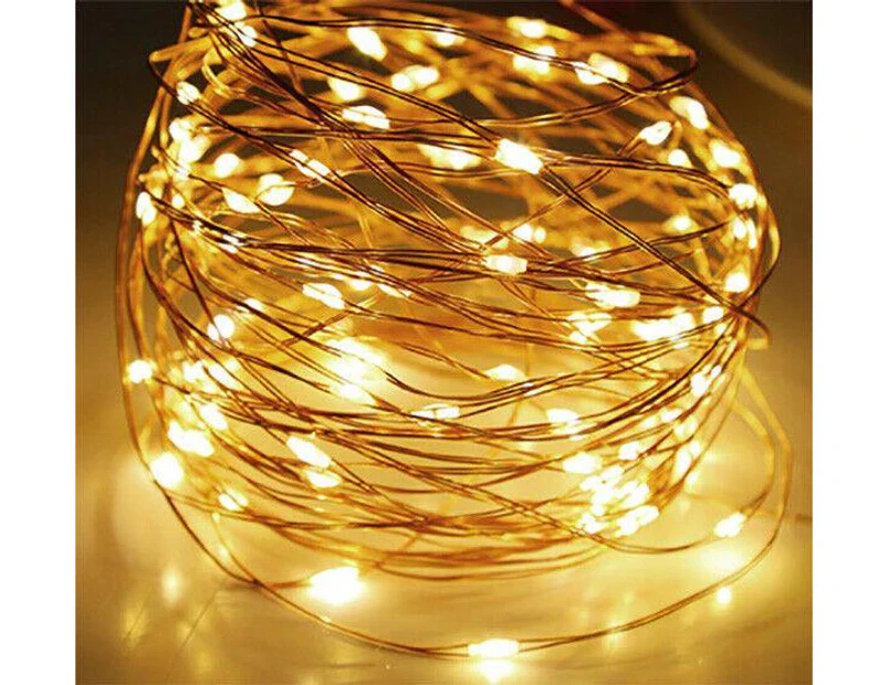 2Pack 10M Battery Powered Copper Wire String Fairy Xmas Party Lights Warm Colour