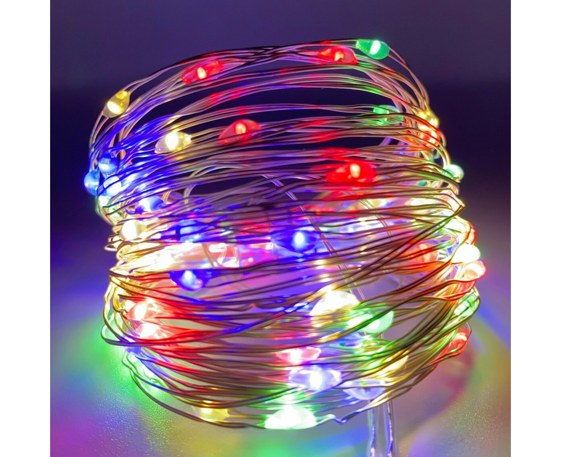 2Pack 10M Battery Powered Copper Wire String Fairy Xmas Party Lights Multi Colour