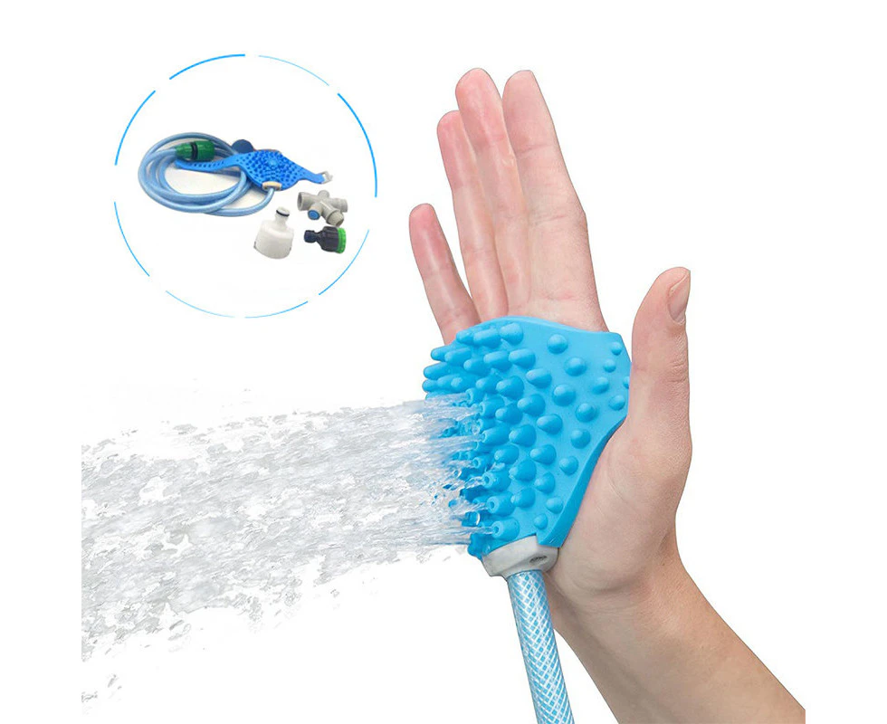 Miserwe Pet Bathing Tools Sprayer and Scrubber in One for Dogs and Cats with Shower Hose Adapter