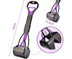Miserwe Non-Breakable Pet Pooper Scooper with Long Handle for Easy Grass and Gravel Pick Up-Purple