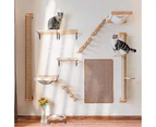 Miserwe Cat Climbing Shelf Wall Mounted Cat Stairway with Jute Scratching for Cats Perch Platform Supplies-Right