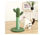 Miserwe Cactus Scratching Post with Natural Sisal Rope Hanging Ball for Cats
