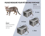 Miserwe Pet Travel Bag for Small Medium Cats Dogs Puppies Soft Sided Collapsible Puppy Carrier-Gray