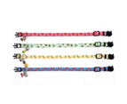 Miserwe 5 Pieces Breakaway Cat Collars with Bell Colorful Summer Fruit Style Adjustable Pet Collar