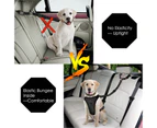 AABB Dog Seat Belt Pet Car Seatbelt Headrest Restraint Adjustable Reflective Elastic Connect Dog Harness-Red