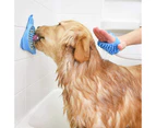 Miserwe Slow Treater Treat-Dispensing Lick Mat Bowl for Dogs and Cats Suctions to The Wall or Floor Blue