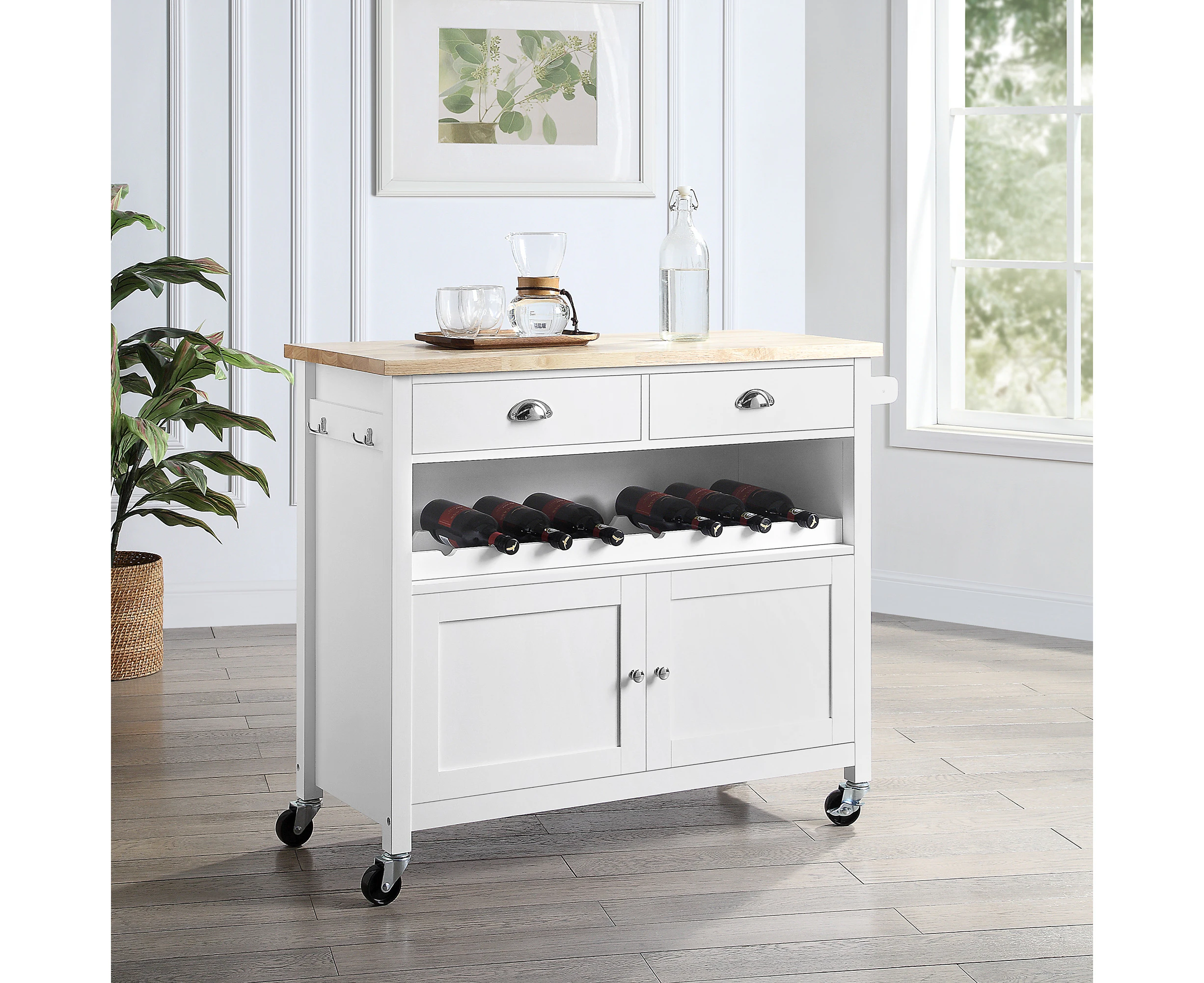 Hampshire 2 drawer 2 door Kitchen Storage Trolley