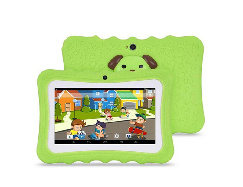 Kid's Tablets Computers Colourful 7 Inch Android With Protective Case - Green