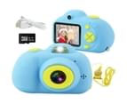 Kids Camera Mini Rechargeable 18Mp Hd Children Shockproof Camcorder Toys With 2'' Screen And 32 Gb Sd Card Toddler 1080P Video Digital Camera-Blue 1