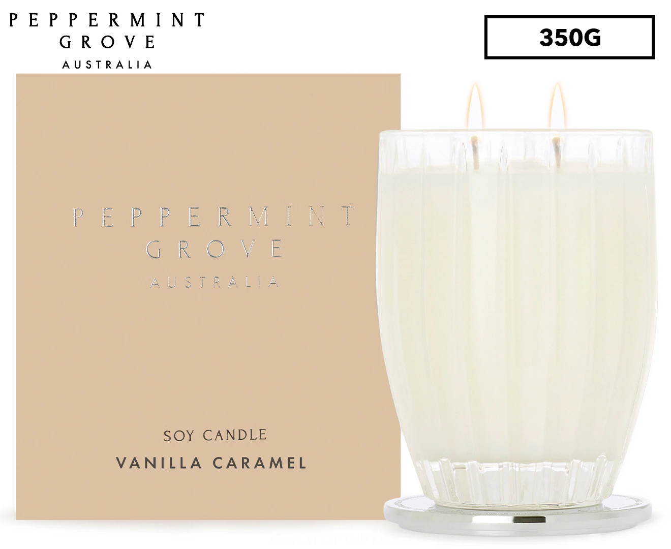 Peppermint Grove Vanilla Caramel Large Soy Candle 350g