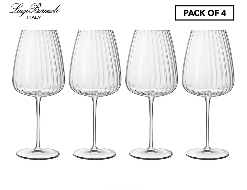 Set of 4 Luigi Bormioli 700mL Optica Bordeaux Glasses