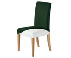 Sherwood 1-Seater Suede Dining Chair Cover - Forest Green