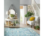 Modern Weave Large Rug Runner Aqua Teal Ivory Soft Allover Beautiful Persian Carpet 120X160CM