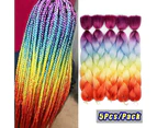 (Ombre Braids(5 Pcs), #60 Rainbow Color) - AIDUSA Ombre Braiding Hair 5Pcs Synthetic Afro Braiding Hair Extensions 60cm 4 Tone for Women Twist Crochet Brai
