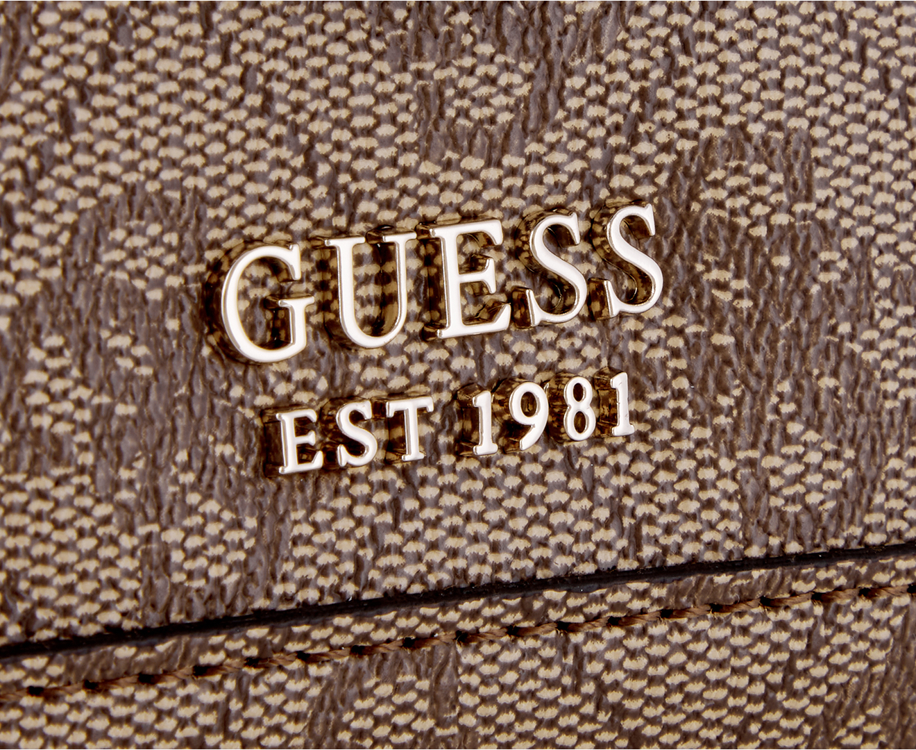 GUESS Cordelia Petite Logo Trifold Wallet - Latte Brown