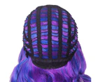 (Dark Blue/Purple) - ColorGround Long Curly Cosplay Wig with 2 Ponytails(Dark Blue/Dark Purple)