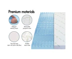 5CM 7 Zone Memory Foam Mattress Topper COOL GEL BAMBOO Fabric Cover