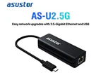 ASUSTOR USB-C 2.5G Ethernet Adapter - Easy Network Upgrade a NAS Laptop Desktop to 2.5xGbE 100Mbs via USB-C for Windows Mac Linux ADM