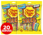 2 x Chupa Chups Sour Bites 242g / 20 Serves