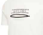 Ellesse Men's Piedmont Crewneck Tee / T-Shirt / Tshirt - White