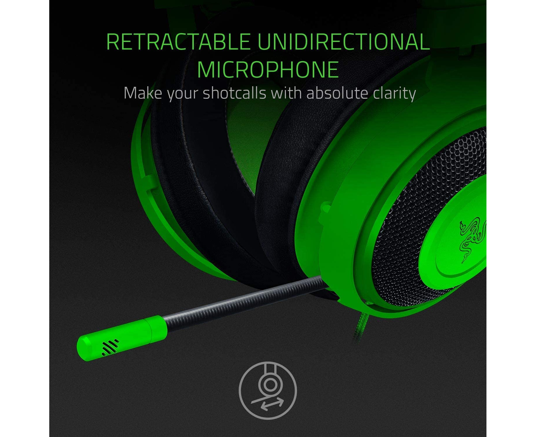 Razer Kraken - Cross-Platform Wired Gaming Headset (Custom Tuned 50mm  Drivers, Unidirectional Microphone, 3.5mm Cable with in-line Controls,  Cross