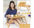Deluxe Bamboo Laptop Table Bed Desk Table Foldable Workstation Writing Desk