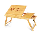 Deluxe Bamboo Laptop Table Bed Desk Table Foldable Workstation Writing Desk