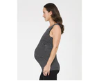 Striped Nursing Hug Tank Black / White Womens Maternity Wear by Ripe Maternity