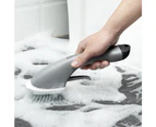 Long handle plus liquid cleaning brush kitchen tile sink washing brush-Gray